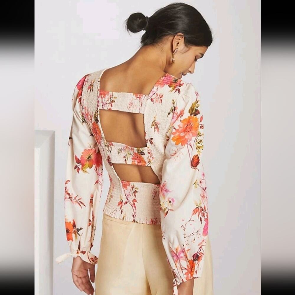 NEW Maeve Floral Blouse in Pink and Cream - Picture 2 of 6